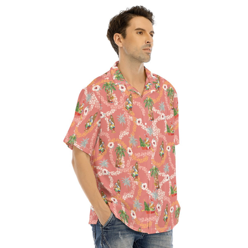 Summer Christmas Santa Claus Floral Vintage Hawaiian Shirt