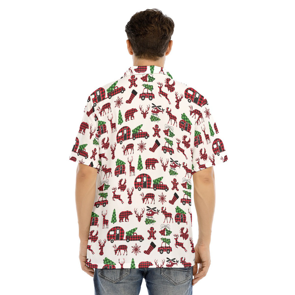 Buffalo Plaid Christmas Reindeer Hawaiian Shirt