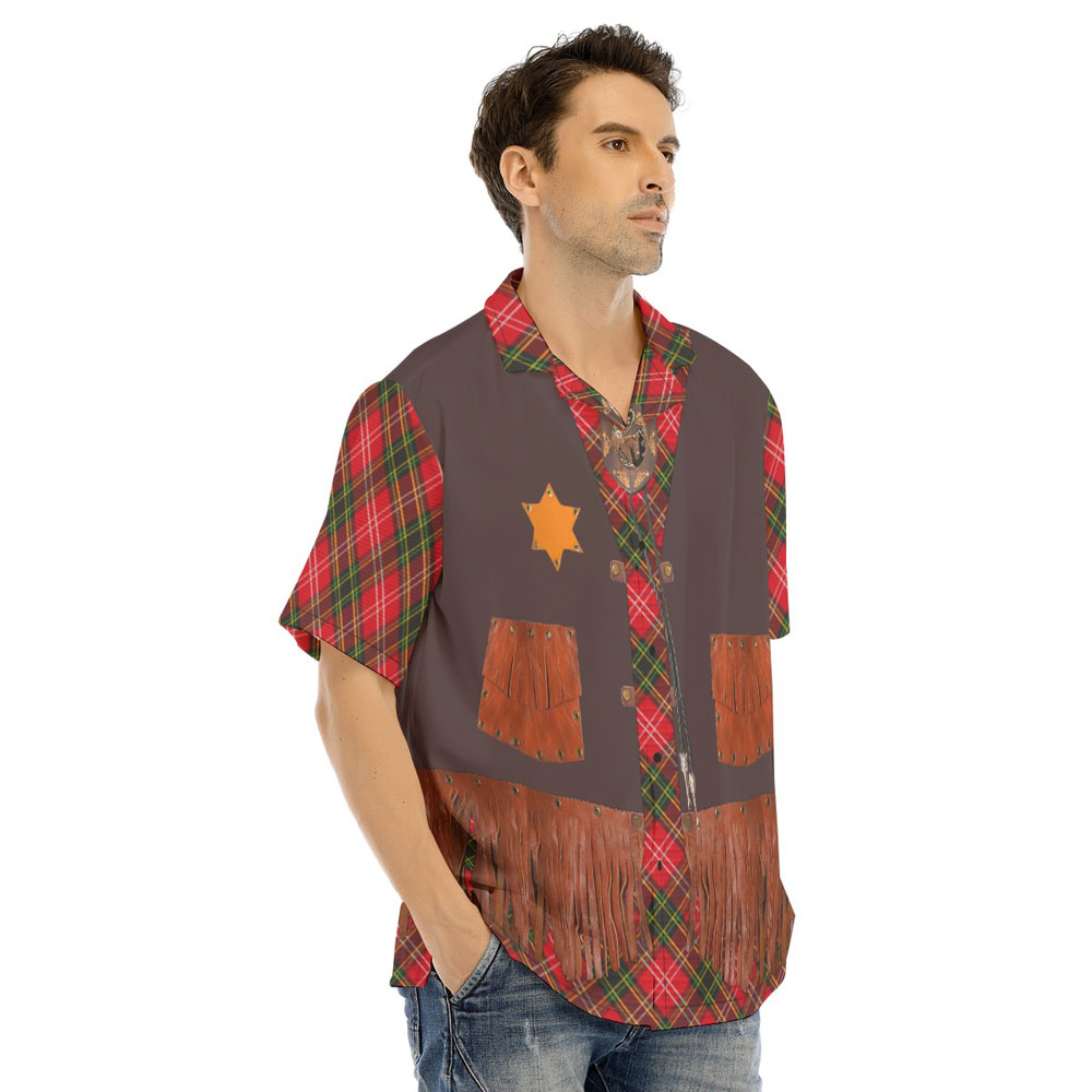 Christmas Santa Cowboy Vintage Style Hawaiian Shirt