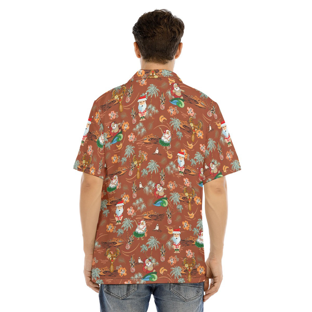 Aloha Santa Claus Tropical Vintage Style Christmas Hawaiian Shirt
