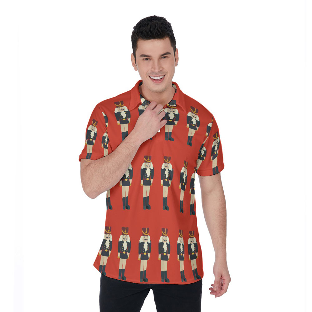 Funny Nutcracker Christmas Hawaiian Golf Shirt For Men - variant image 1