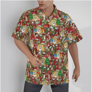 Funny Christmas Taco Hawaiian Red Shirt For Men