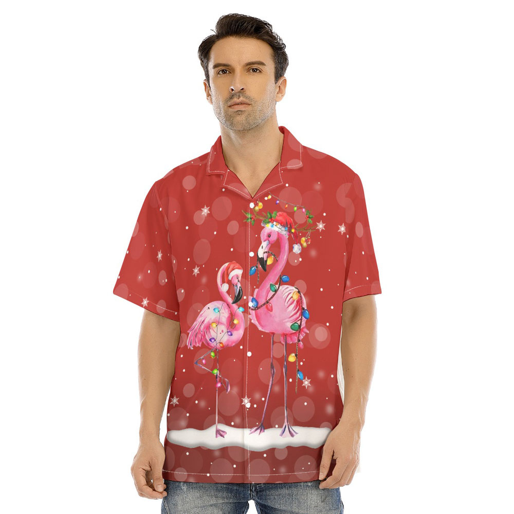Christmas Flamingo Red Hawaiian Shirt - variant image 1
