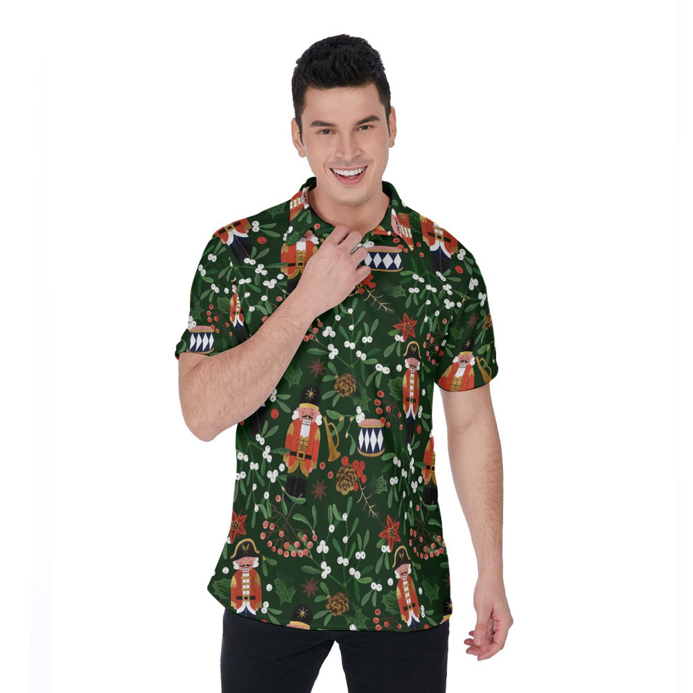 Nutcracker Christmas Tropical Hawaiian Polo Shirt For Men - variant image 1