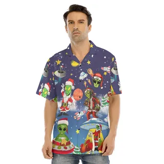 Christmas Alien UFO Hawaiian Shirt