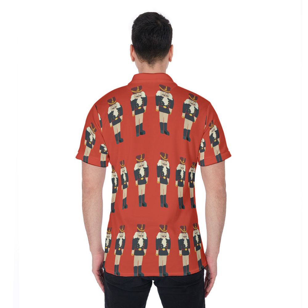 Funny Nutcracker Christmas Hawaiian Golf Shirt For Men