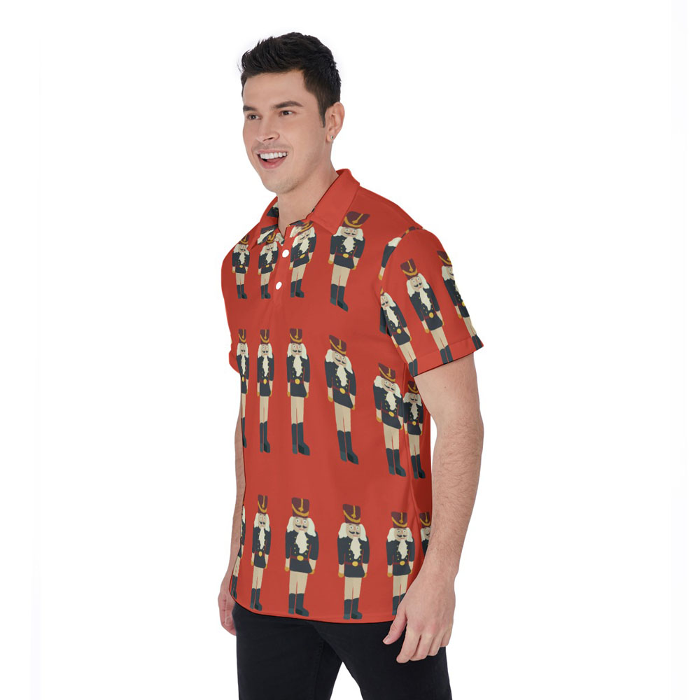 Funny Nutcracker Christmas Hawaiian Golf Shirt For Men