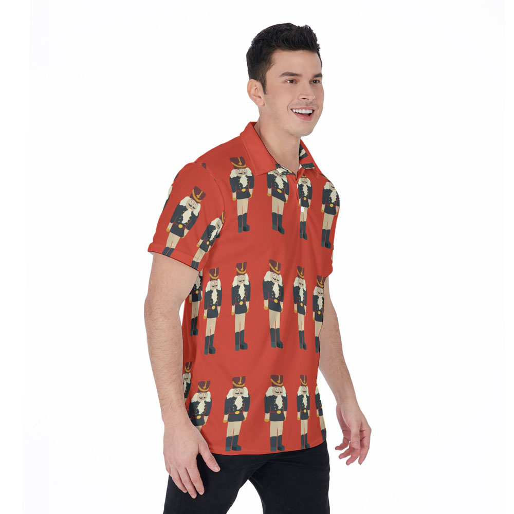 Funny Nutcracker Christmas Hawaiian Golf Shirt For Men