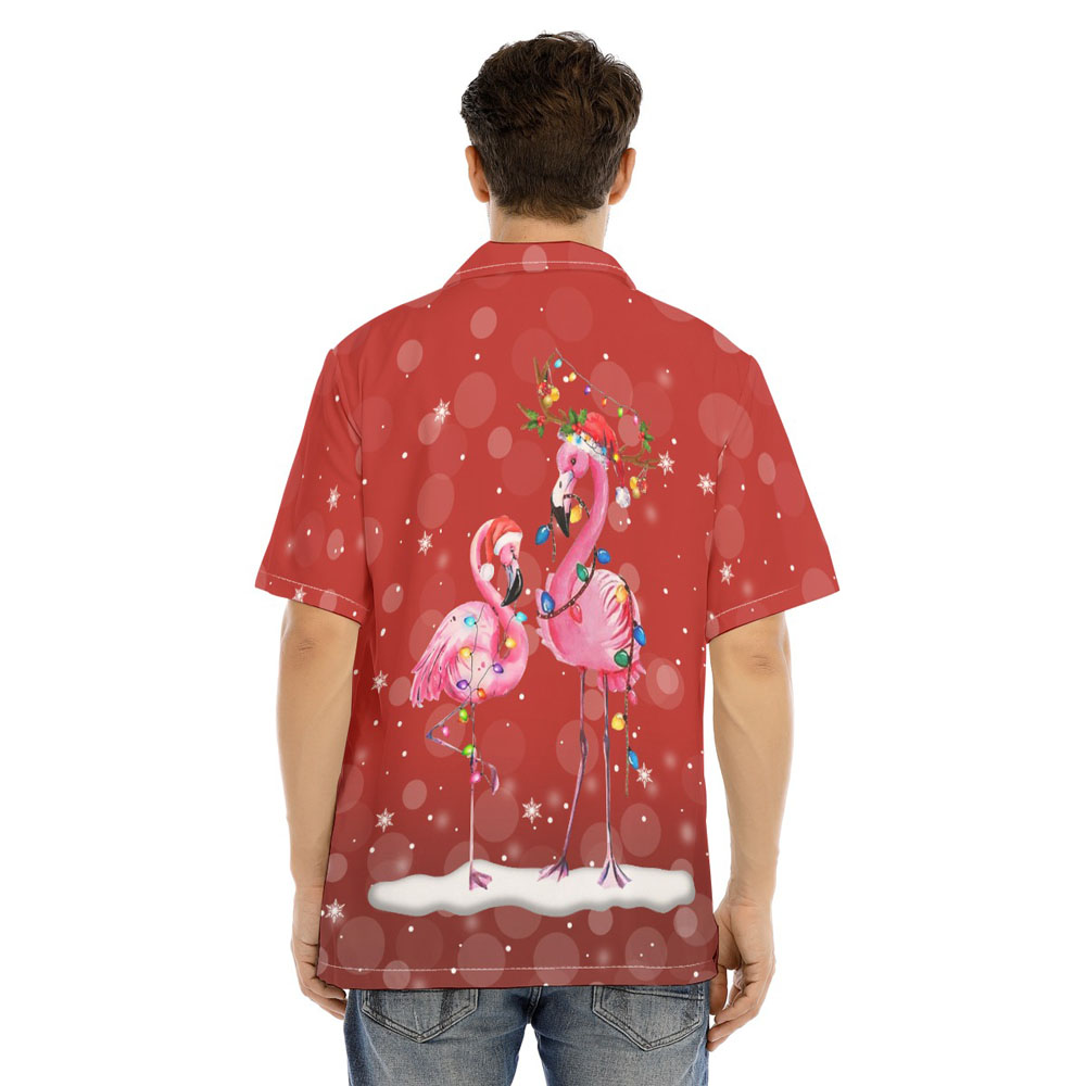 Christmas Flamingo Red Hawaiian Shirt