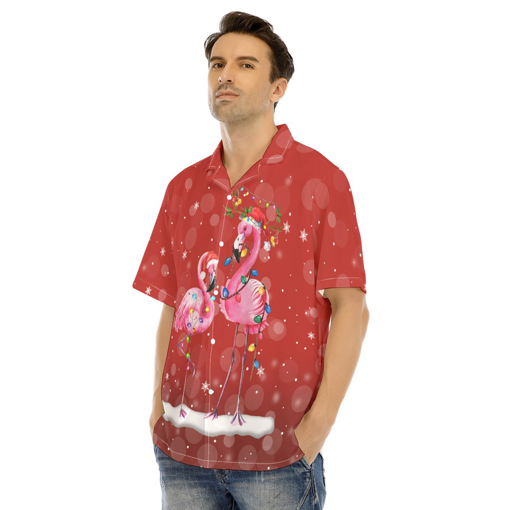 Christmas Flamingo Red Hawaiian Shirt