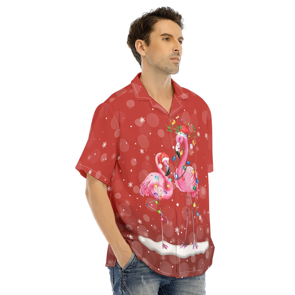 Christmas Flamingo Red Hawaiian Shirt