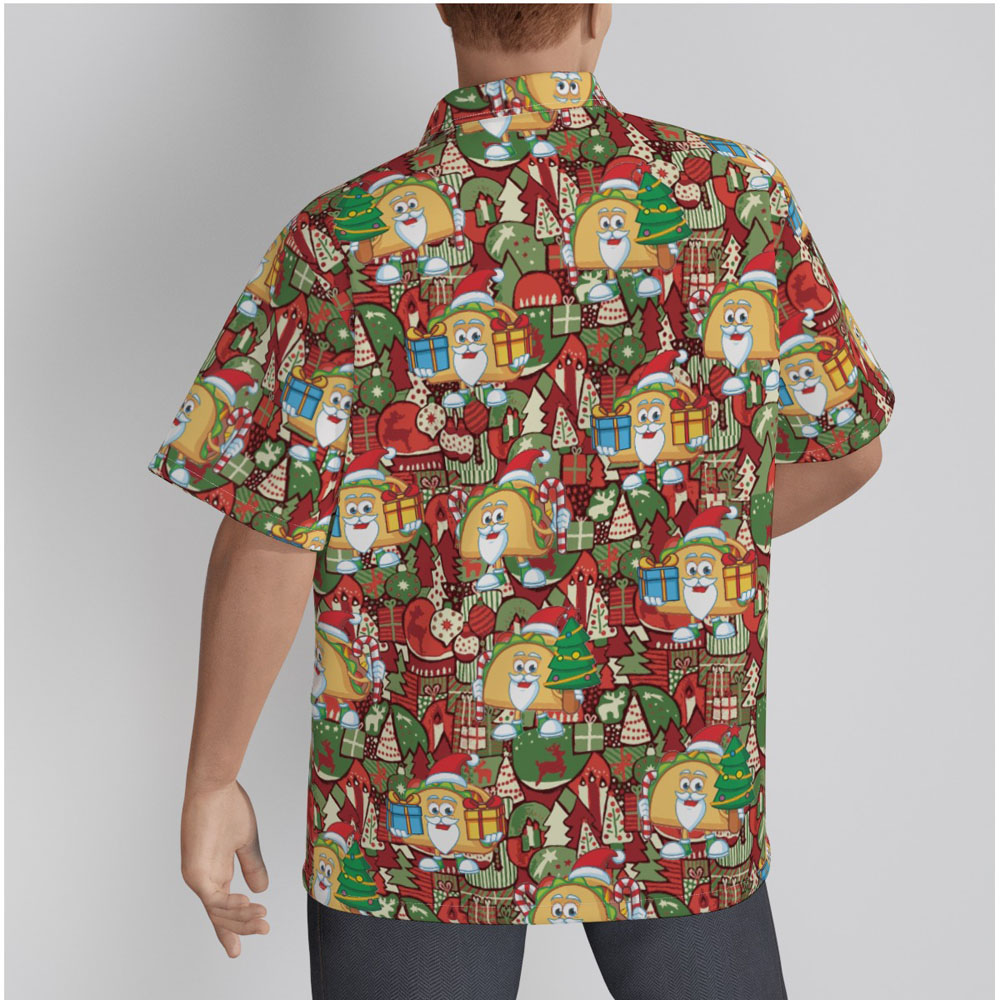 Funny Christmas Taco Hawaiian Red Shirt For Men