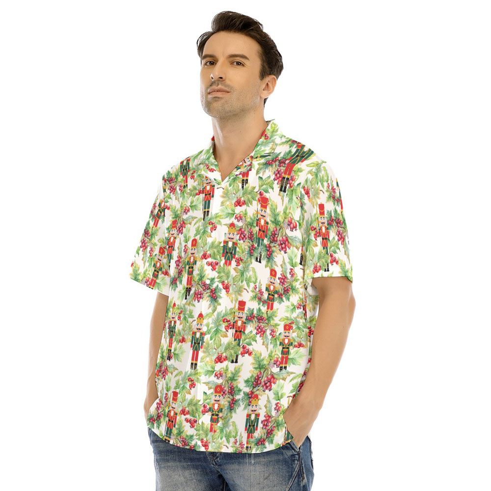 Tropical Holly Nutcracker Christmas Hawaiian Shirt