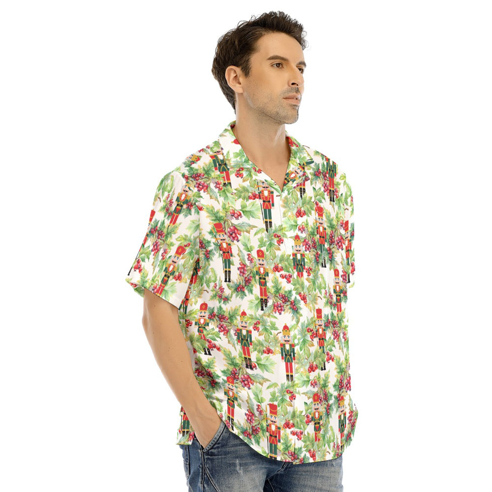 Tropical Holly Nutcracker Christmas Hawaiian Shirt
