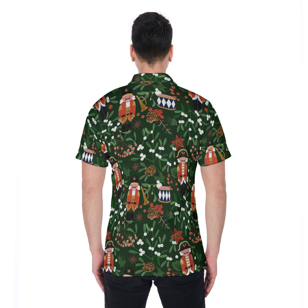 Nutcracker Christmas Tropical Hawaiian Polo Shirt For Men