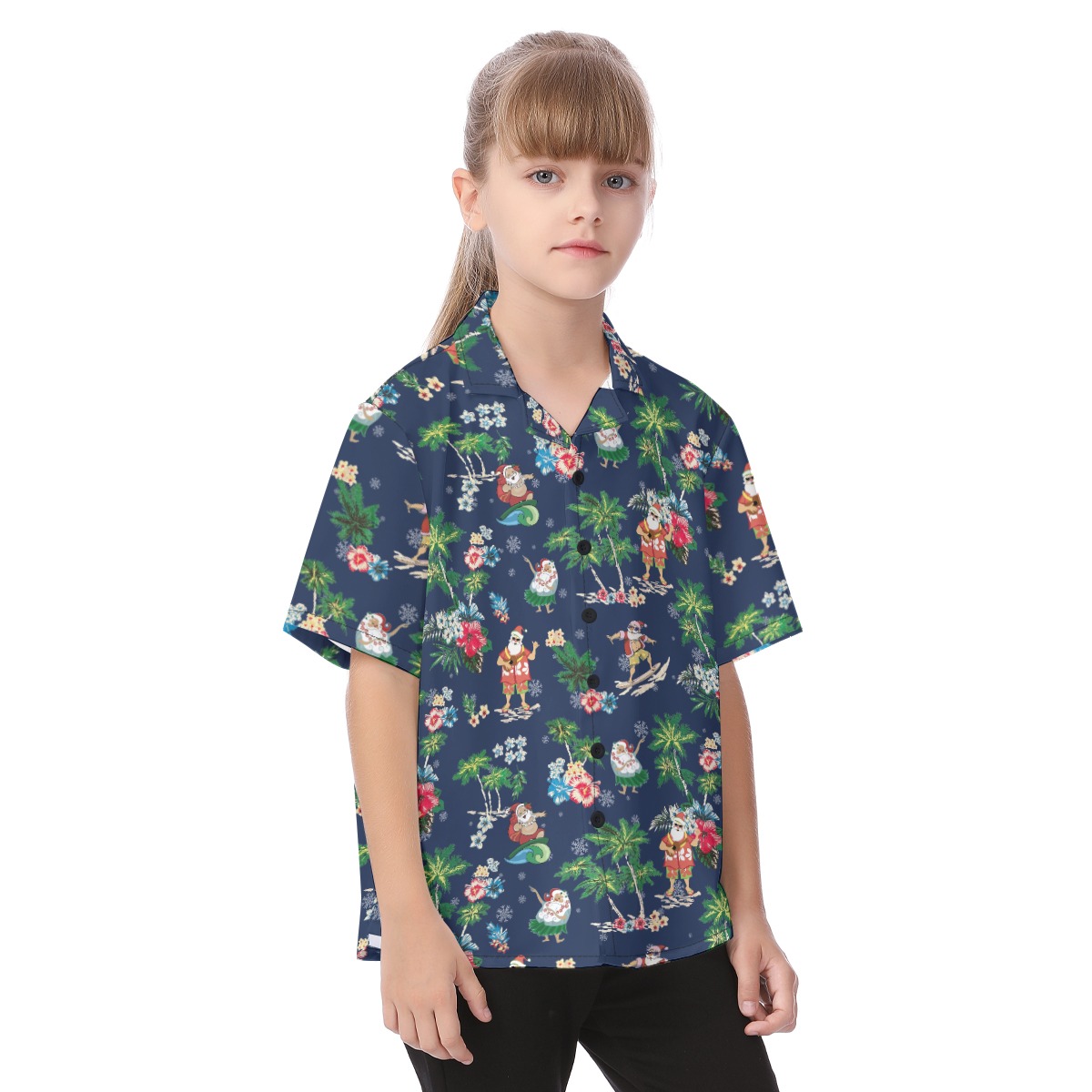 Matching Vintage Santa Claus Christmas Hawaiian Outfits For Family