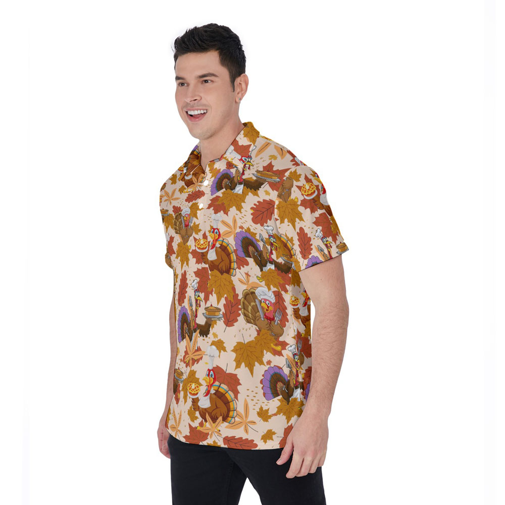 Chef Turkey Thanksgiving Hawaiian Polo Shirt