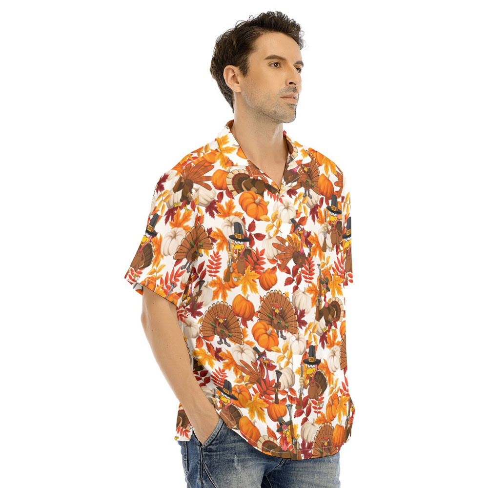 Funny Tactical Turkey With Gun Thanksgiving Hawaiian Shirt