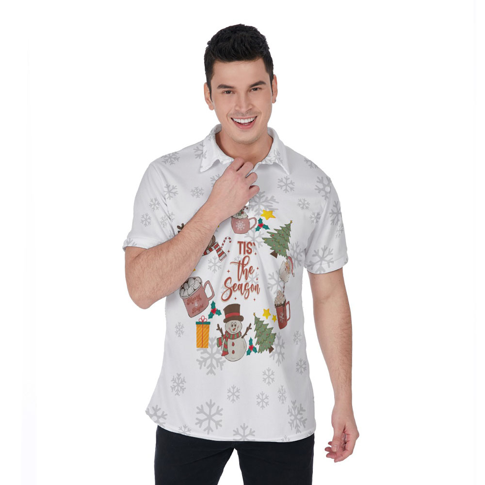 Tis The Season Christmas Hawaiian Polo Shirt For Men - variant image 1