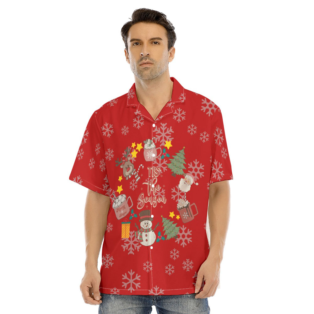 Tis The Season Christmas Hawaiian Red Shirt - variant image 1