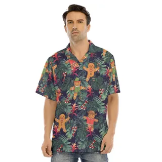 Christmas Gingerbread Tropical Hawaiian Shirt