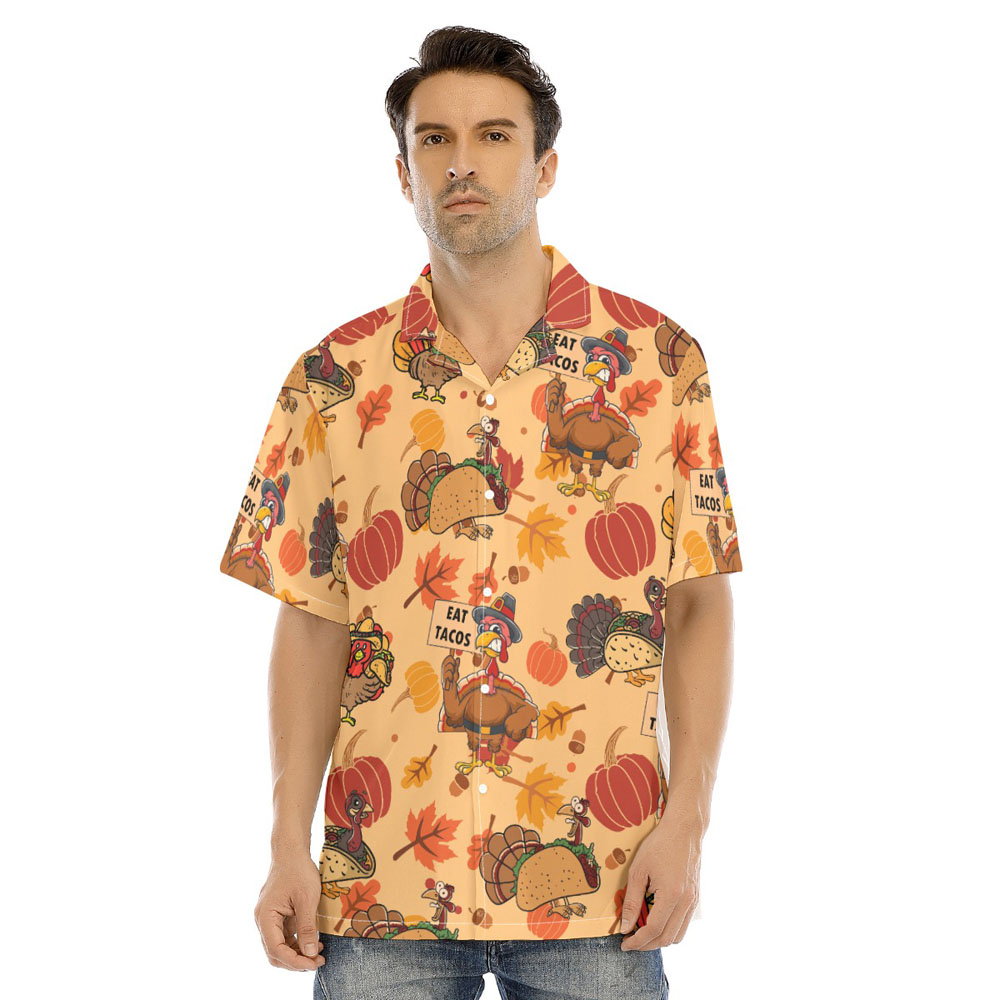 Funny Turkey Taco Thanksgiving Hawaiian Shirt - variant image 1