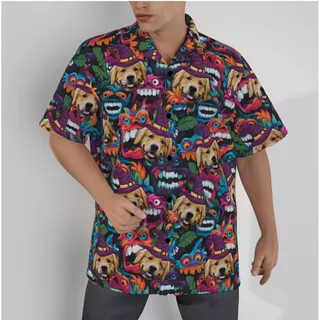 Custom Dog Face Halloween Monster Hawaiian Shirt