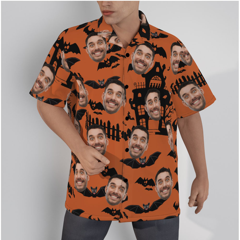 Custom Face Horror Halloween Hawaiian Shirt For Men - variant image 1