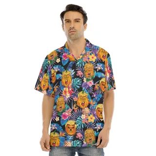 Funny Trumpkin Floral Halloween Hawaiian Shirt