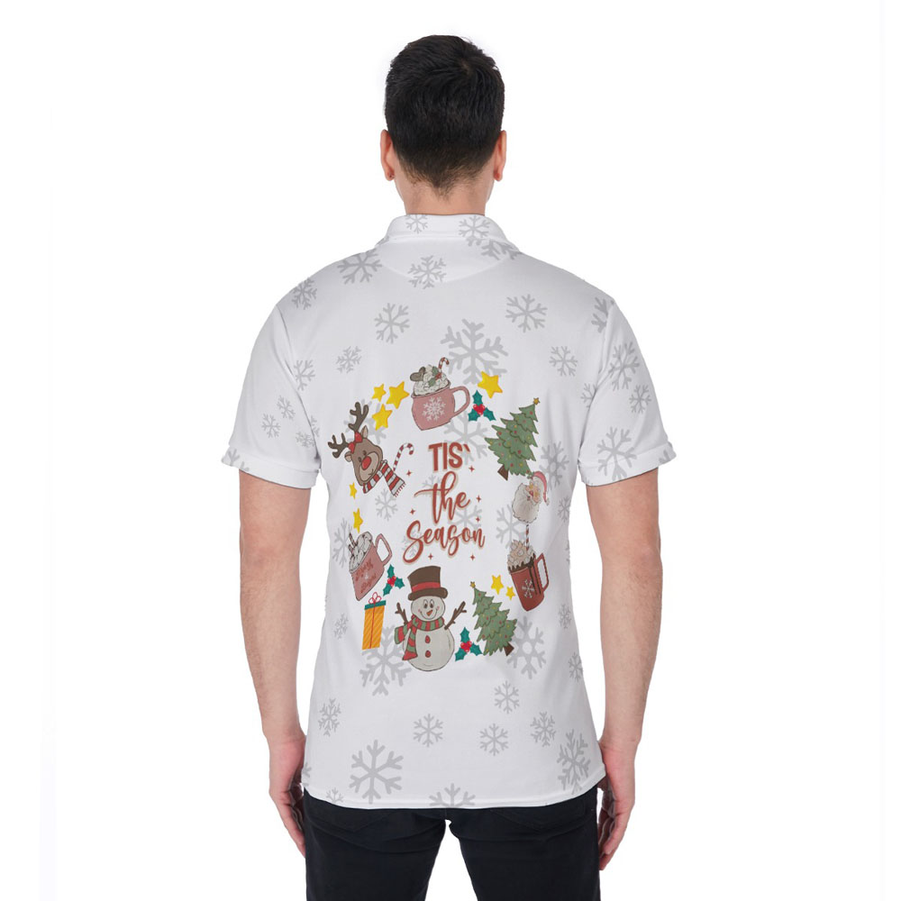 Tis The Season Christmas Hawaiian Polo Shirt For Men