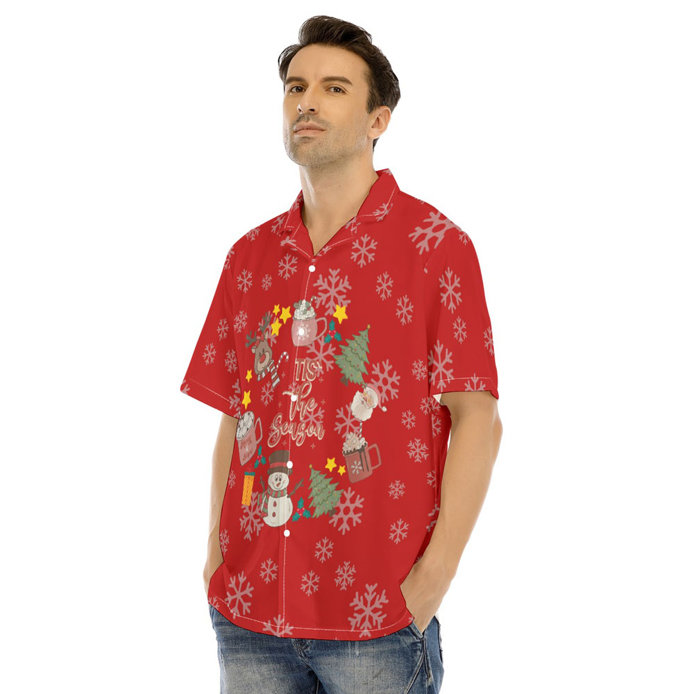 Tis The Season Christmas Hawaiian Red Shirt