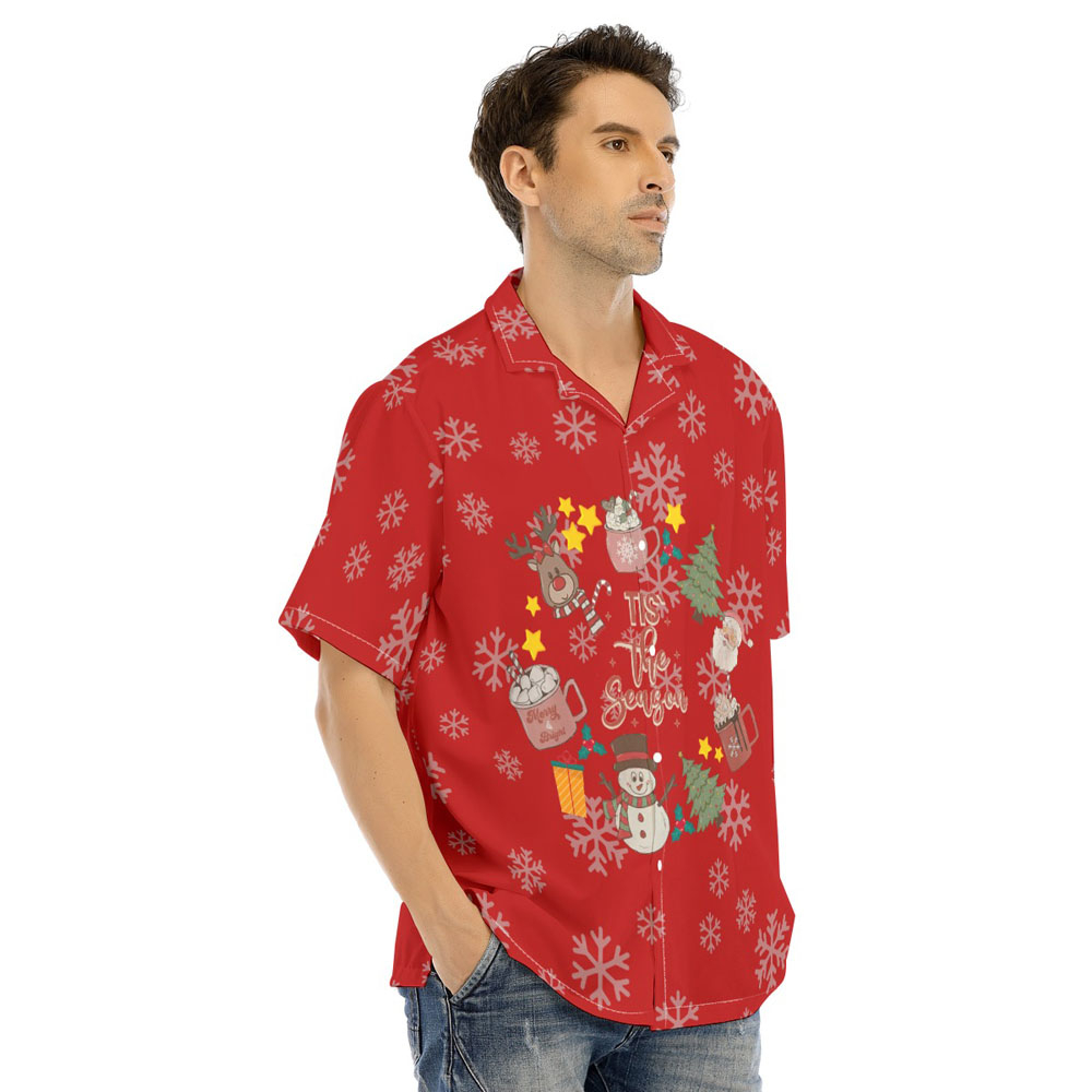 Tis The Season Christmas Hawaiian Red Shirt