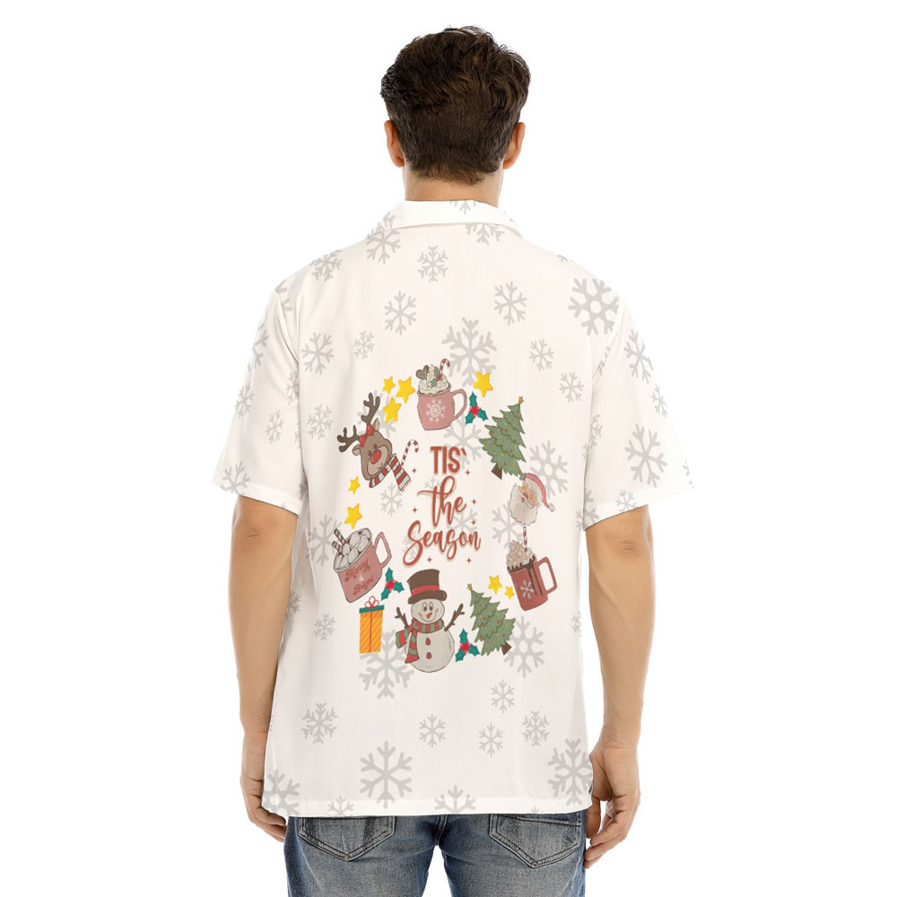 Tis The Season Christmas Hawaiian White Shirt