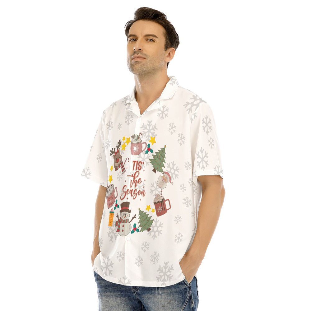 Tis The Season Christmas Hawaiian White Shirt