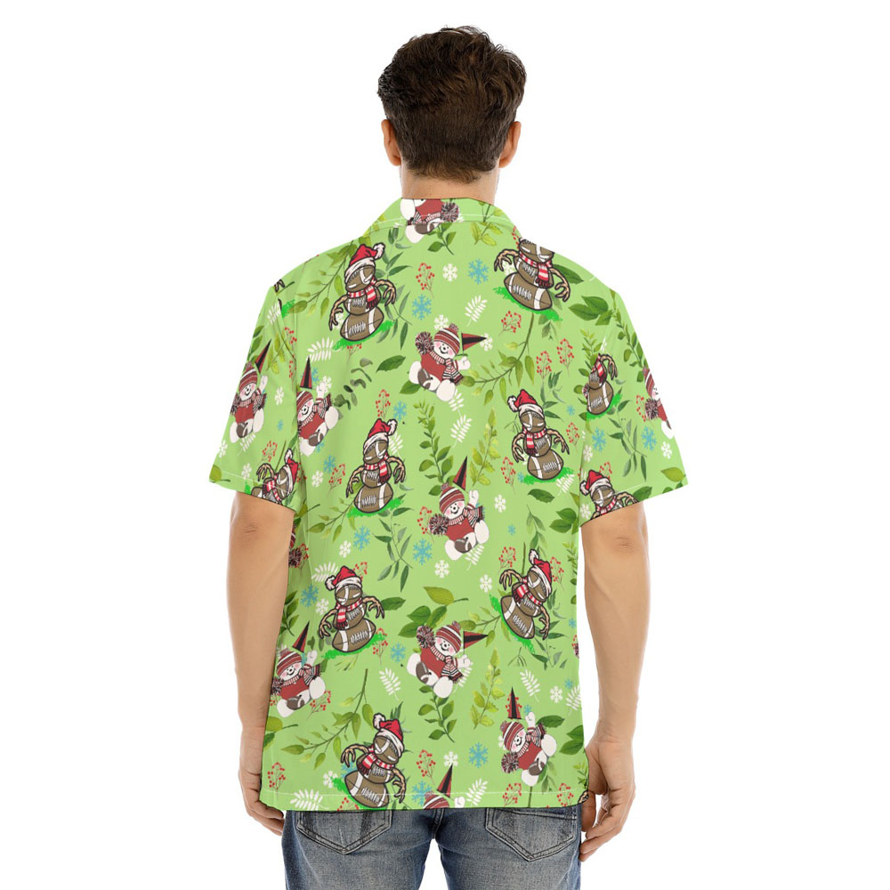 Funny Football Snowman Tropical Christmas Hawaiian Shirt