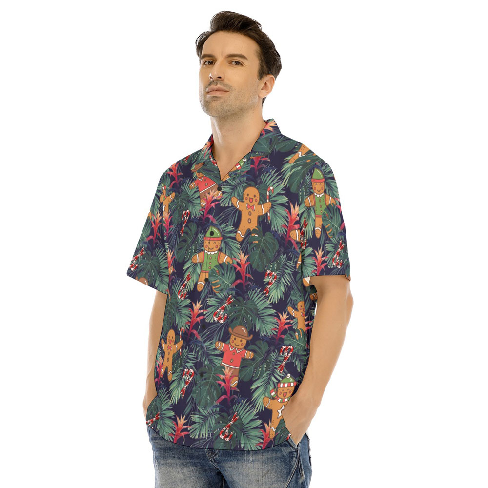 Christmas Gingerbread Tropical Hawaiian Shirt