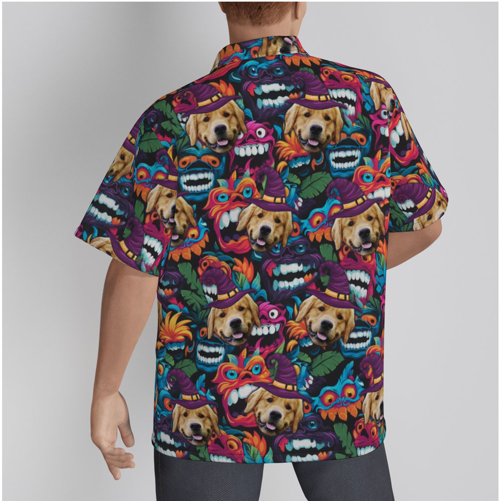 Custom Dog Face Halloween Monster Hawaiian Shirt
