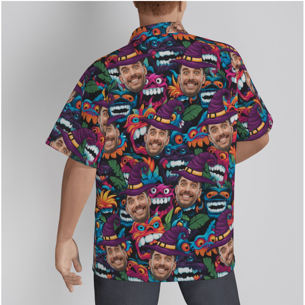 Funny Custom Face Halloween Monster Hawaiian Shirt
