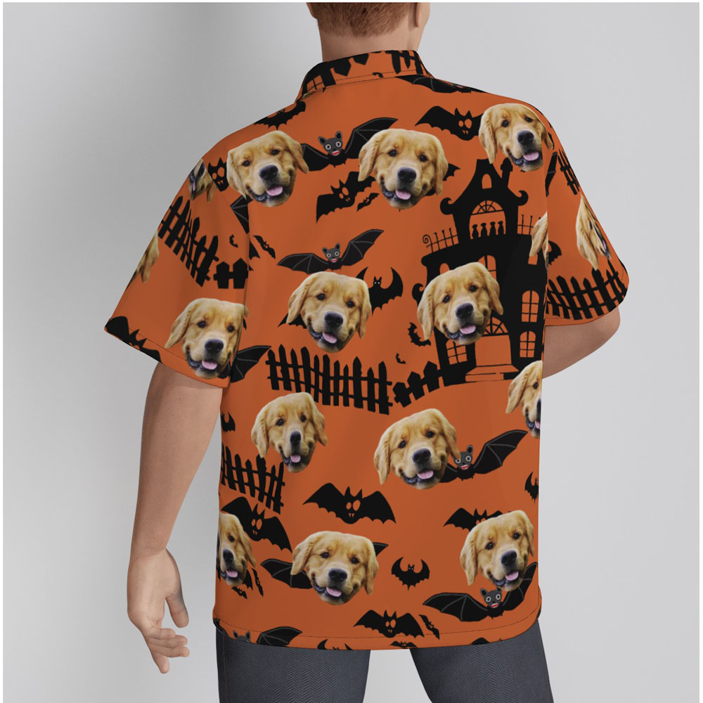 Funny Custom Dog Face Horror Halloween Hawaiian Shirt