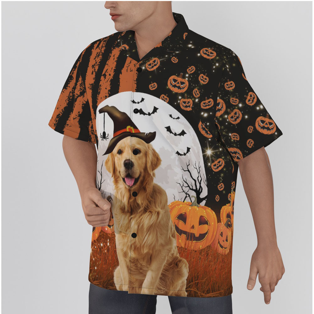 Funny Custom Dog Face Halloween Hawaiian Shirt