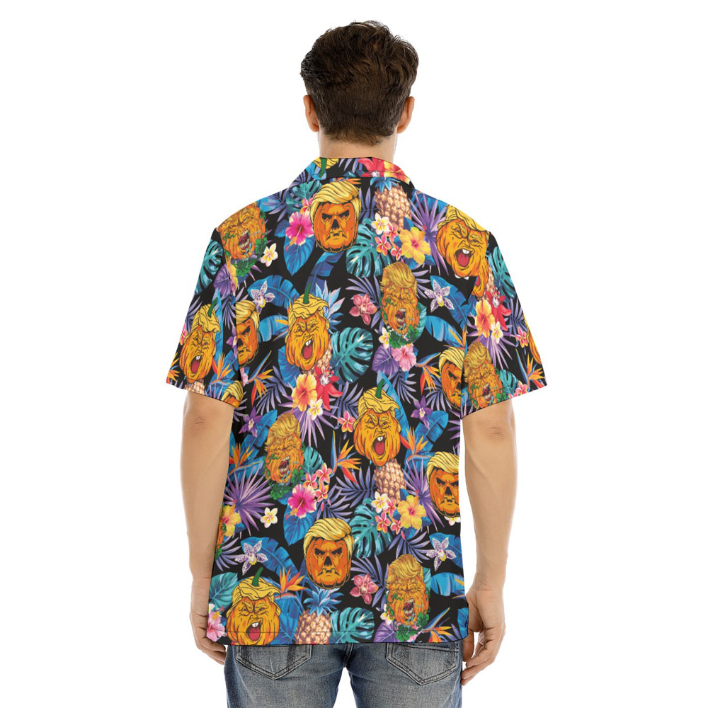 Funny Trumpkin Floral Halloween Hawaiian Shirt
