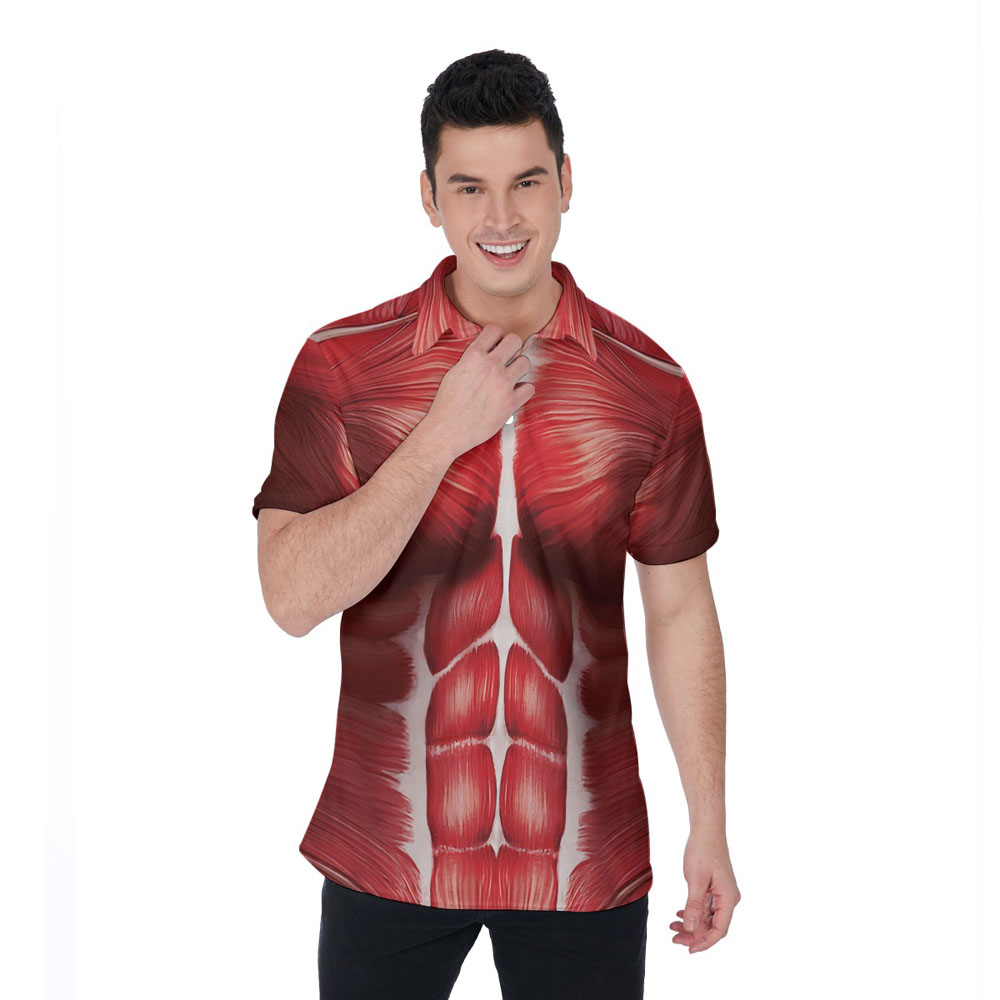 Men's Muscle Anatomy Halloween Costume Polo Shirt - variant image 1