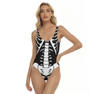Funny Skeleton Costume Halloween Swimsuit