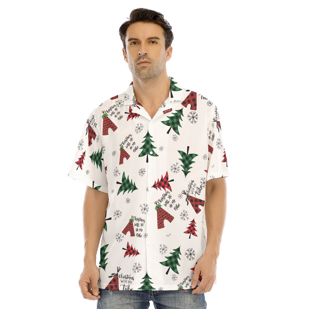 Christmas With My Tribe Buffalo Plaid Hawaiian Shirt - variant image 1