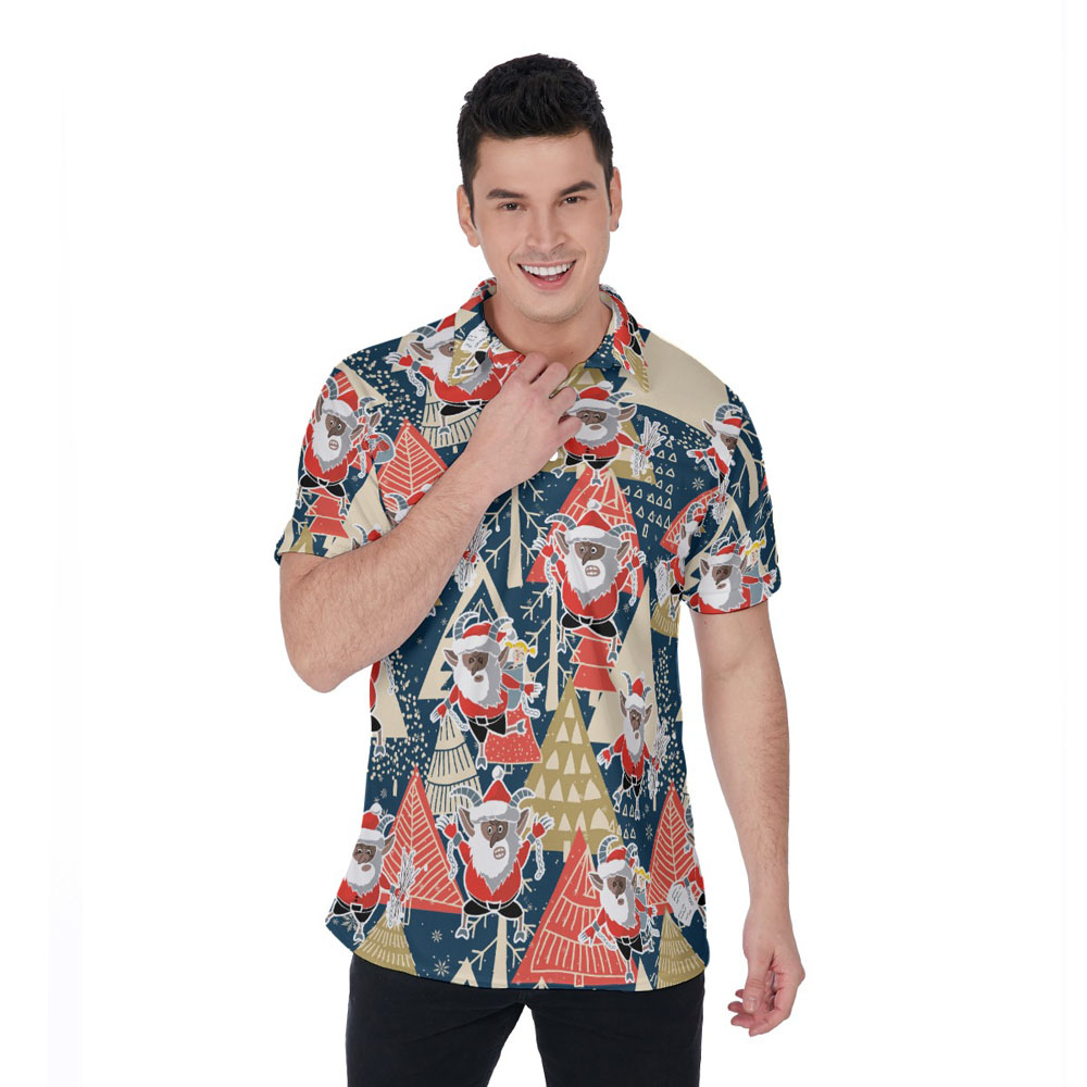 Classic Krampus Christmas Hawaiian Polo Golf Shirt For Men - variant image 1