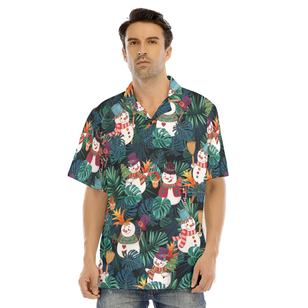 Cute Snowman Christmas Tropical Hawaiian Shirt - variant image 1