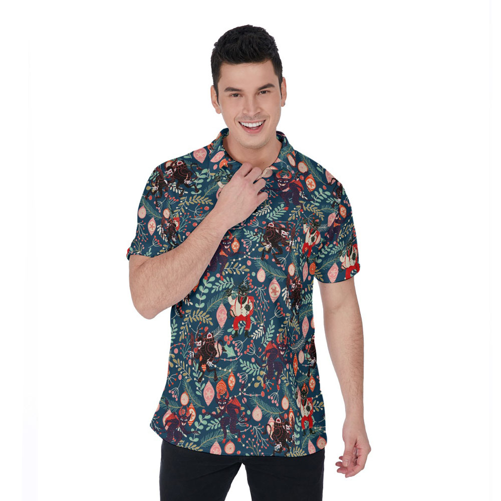 Christmas Krampus Hawaiian Polo Men's Shirt - variant image 1