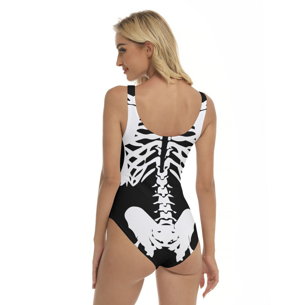 Funny Skeleton Costume Halloween Swimsuit
