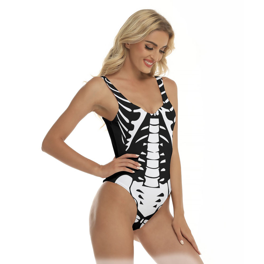 Funny Skeleton Costume Halloween Swimsuit