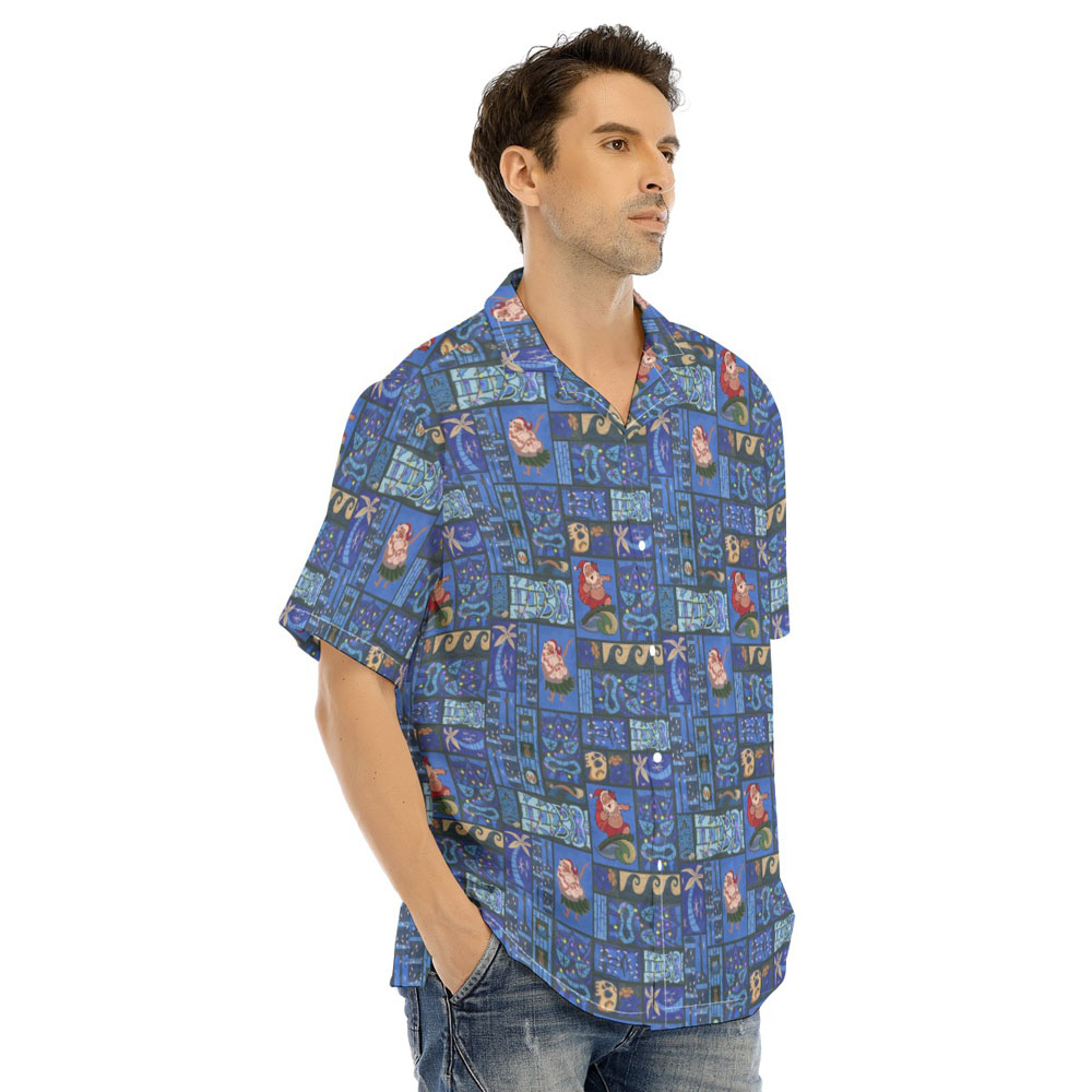 Mele Kalikimaka Santa Claus Navy Holiday Hawaiian Shirt